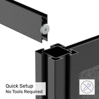 Workflow Modular Wall | Room Divider with Whiteboard, Sound Dampening, & Frosted Acrylic Panels | Expandable Office Partition for Privacy & Stability (70" x 48")
