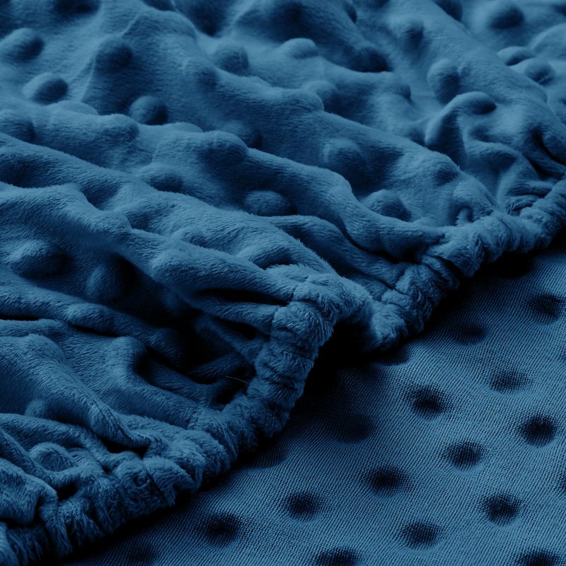 Entisn Pack N Play Sheets Fitted, 26 x 38 Inch Minky Dot Mini Crib Sheet for Boys, Soft and Warm Fleece Nursery Bedding for Most Mini Crib Mattresses (Navy Blue)