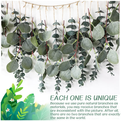 WEHYFGB Eucalyptus Wall Decor Boho Wall Decor Hanging Artificial Eucalyptus Strand Fake Plant Leaves Decoration for Bedroom Office Kitchen Home Decorations