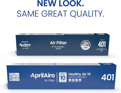 AprilAire 401 Replacement Filter - MERV 10 Whole-House Air Purifier Filter, 16x25x6 (Pack of 2)