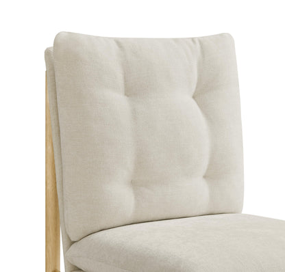 CHITA Dining Chairs Set of 2, Mid Century Modern Upholstered Kitchen Chairs with FSC-Certified Rubberwood Legs & Padded Seats,Chenille Linen