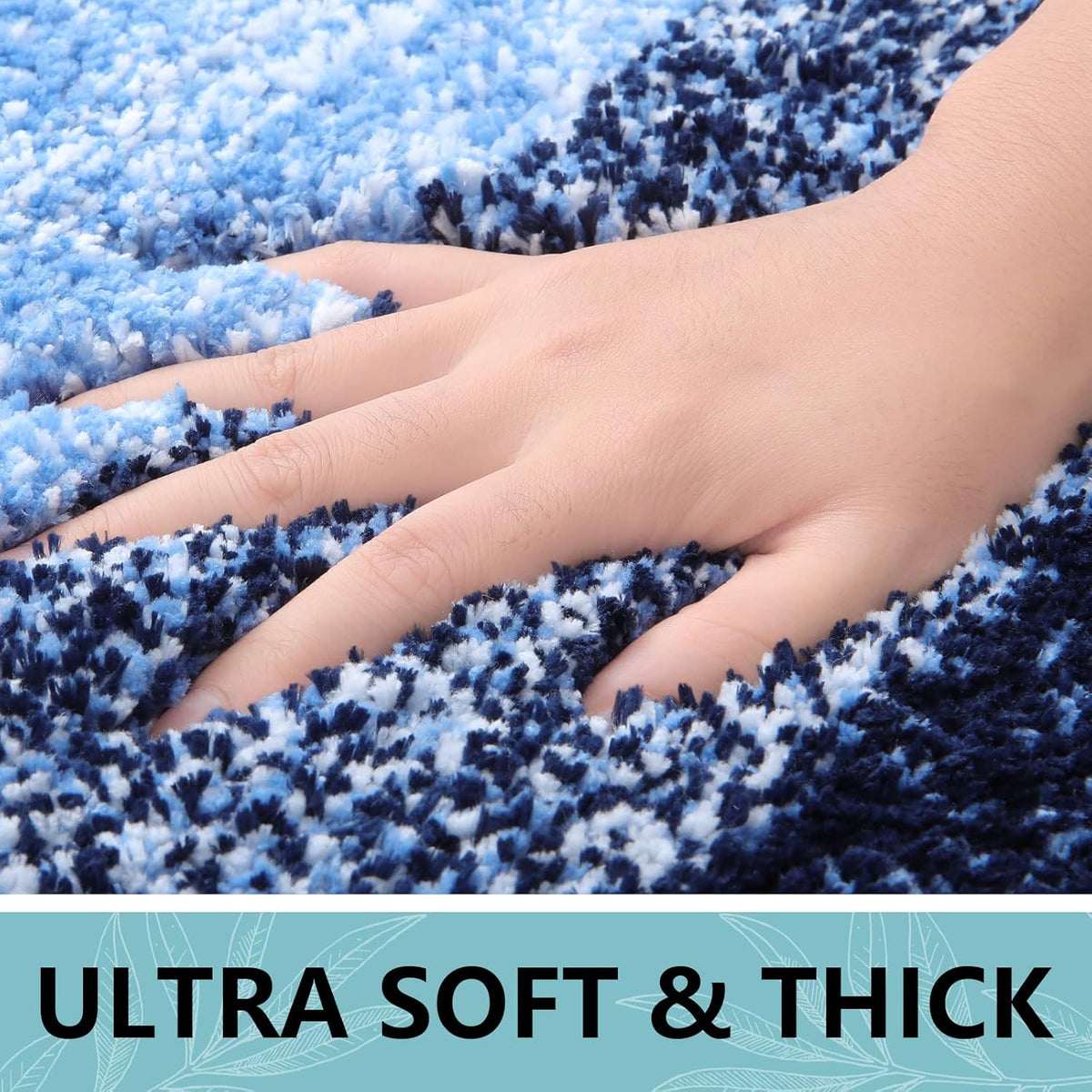 Arotive Microfiber Bath Rug - Soft, Absorbent & Non-Slip | Thick Plush 36x24 Blue Mat