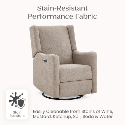 Delta Children Mercer Electronic Power Recliner and Swivel Glider with USB-A and Type-C Ports - Greenguard Gold Certified - Stain-Resistant Performance Fabric is Oeko-TEX Standard 100 Certified, Sand