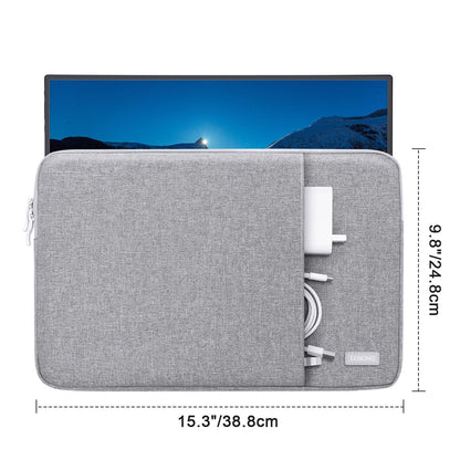 Portable Monitor Case 15.6 Inch, Protective Carrying Sleeve for Most 16.1/15.6 in Monitors, Water Resistant Portable Laptop Display Bag with Accessory Pocket, Size-15.3"x9.8" Black