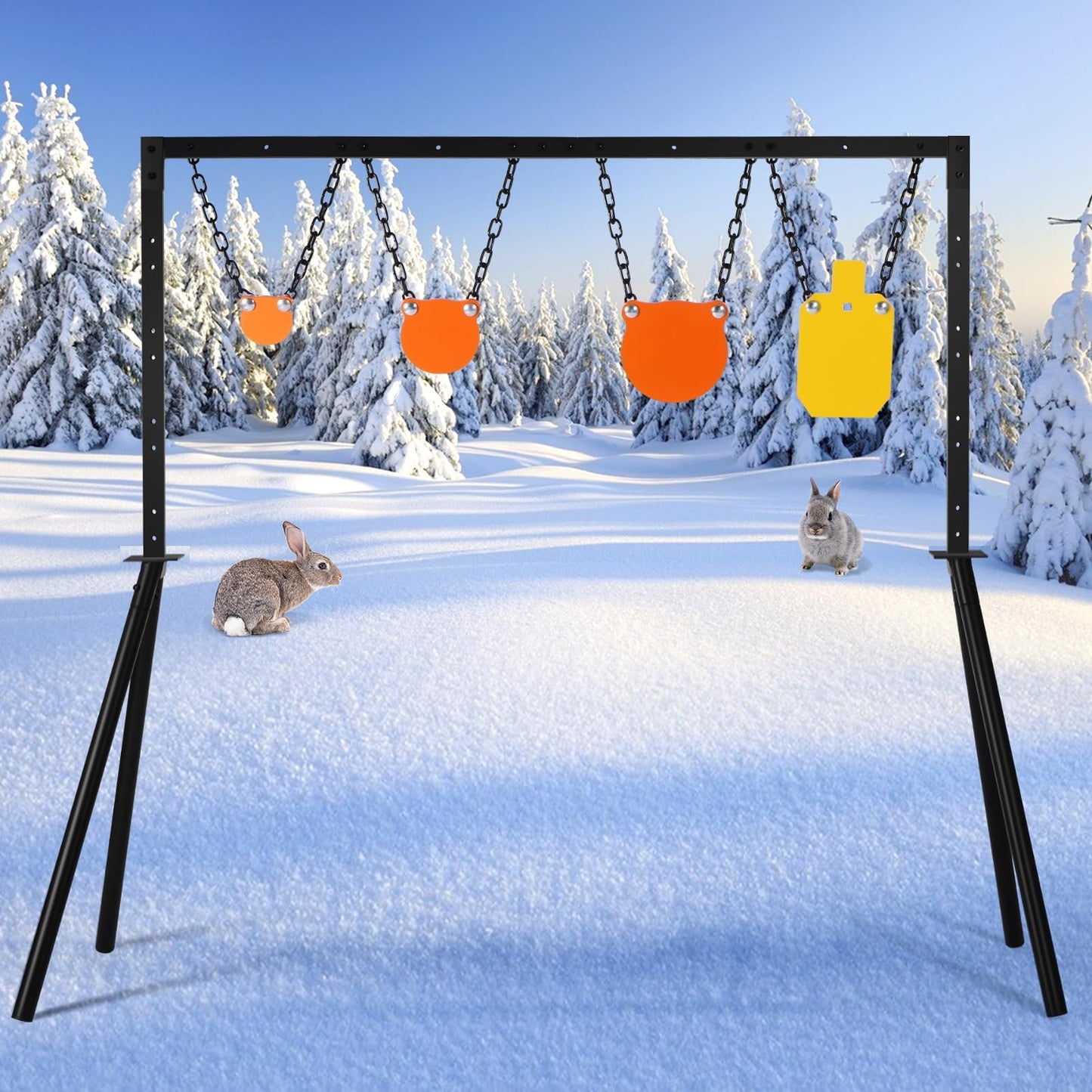GADFISH AR500 Steel Target Stand System, 3/8 Inch Thick Steel Hostage Targets, Adjustable Height AR500 Shooting Targets for Shooting Range Outdoors