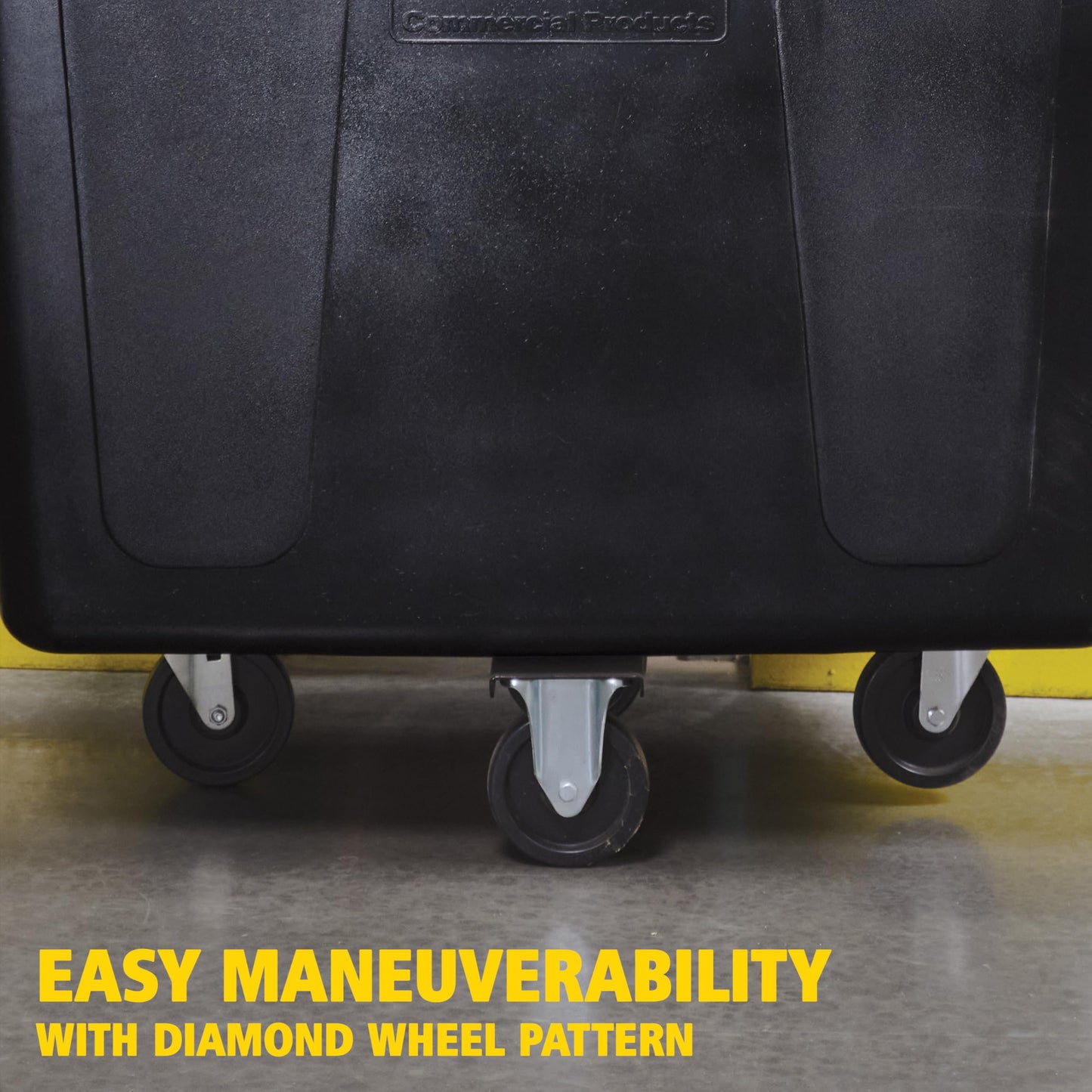 Rubbermaid Commercial Products Cube Basket Truck with Wheels/Casters, 500 lbs Capacity, Rectangular, Black, For Laundry/Waste/Trash/Heavy Materials
