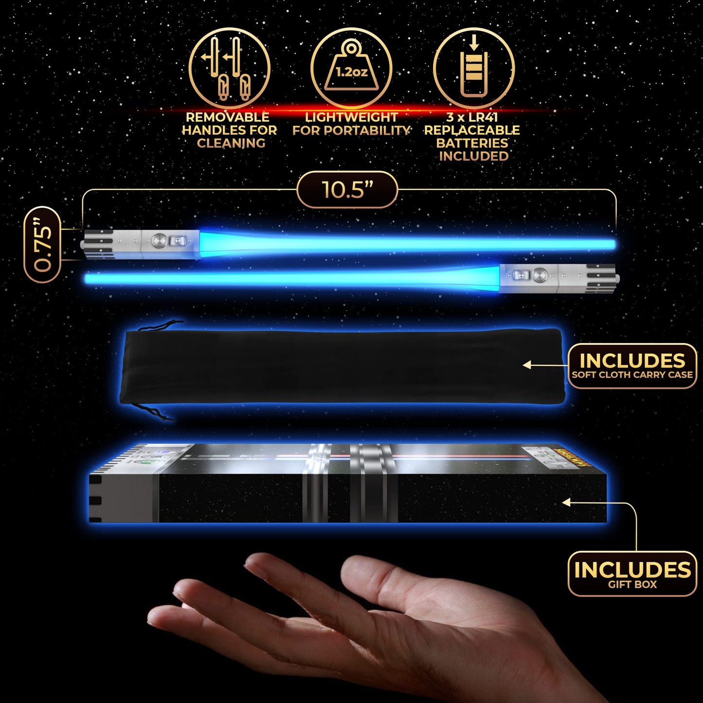 LIGHTSABER CHOPSTICKS LIGHT UP STAR WARS CHOPSTICK LED Glowing Light Saber Chop Sticks REUSABLE Sushi Sabers Cool Fun Geeky STARWARS Chop Stick Set 4 PAIRS FREE Keychain Bottle Opener & Pouch Gift Box