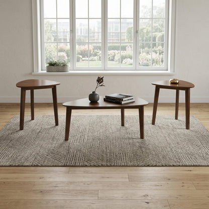 Signature Design by Ashley Lyncott Mid-Century Modern Table, Set of 3, Medium Brown