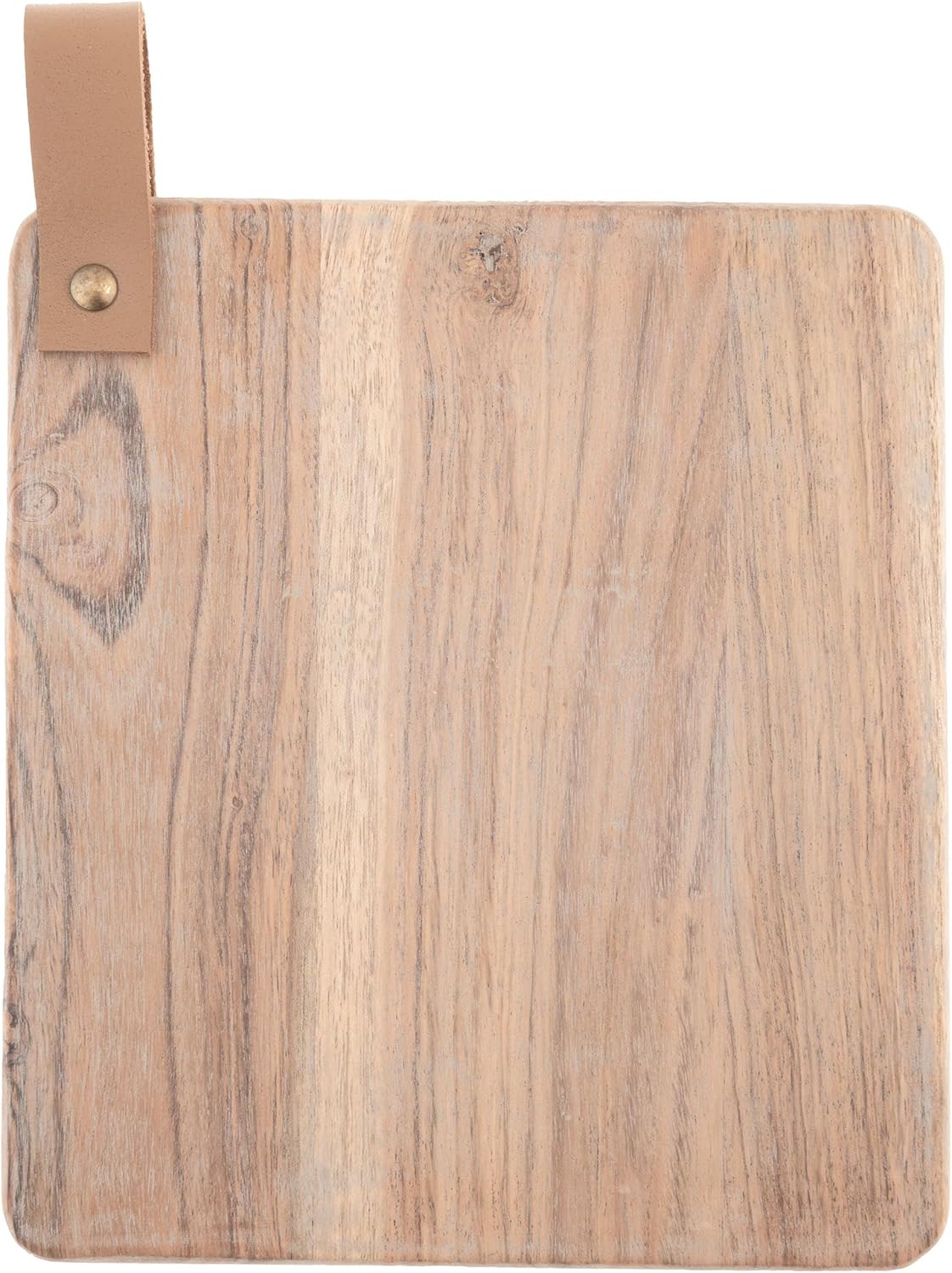Karma Montecito Cutting Board, Acacia Wood Serving Board, Charcuterie Board with Leather Strap