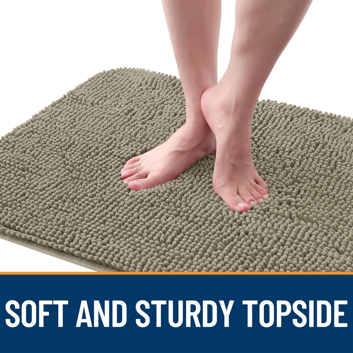OLANLY Dog Door Mat - Absorbent Non-Slip Washable Doormat for Muddy Paws | 47x20 Warm Taupe