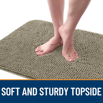 OLANLY Dog Door Mat - Absorbent Non-Slip Washable Doormat for Muddy Paws | 47x20 Warm Taupe