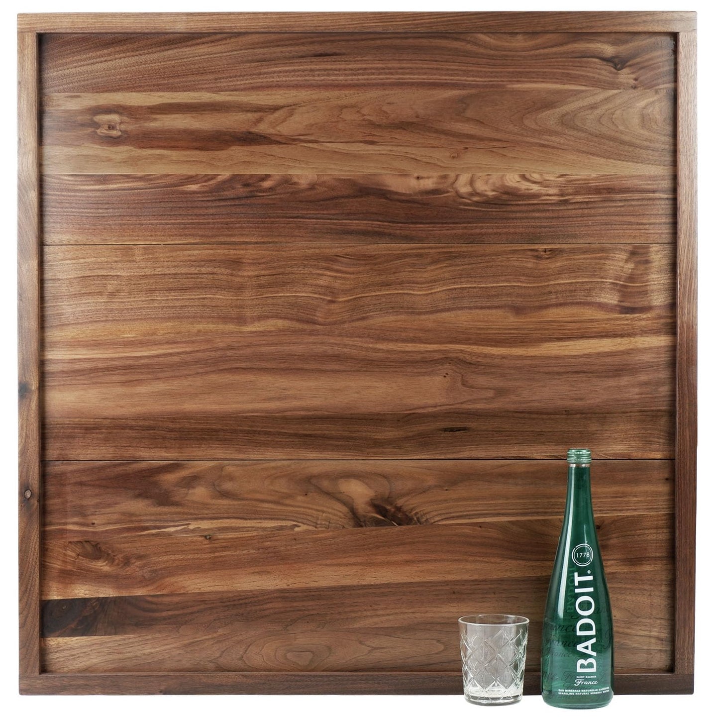 MAGIGO 32 x 32 Inches Extra Large Square Black Walnut Wood Ottoman Tray, Serve Tea, Coffee Classic 2.65 Feet Wooden Decorative Serving Tray