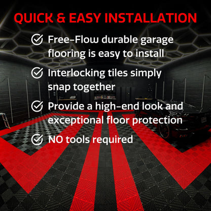 Big Floors RaceDeck Garage Floor Tiles, Interlocking Garage Flooring, Free-Flow Self-Draining Non-Slip Heavy-Duty Copolymer, Easy Install (Alloy, 48 Pack of 12 x 12" Tiles, 48 Sq Ft)