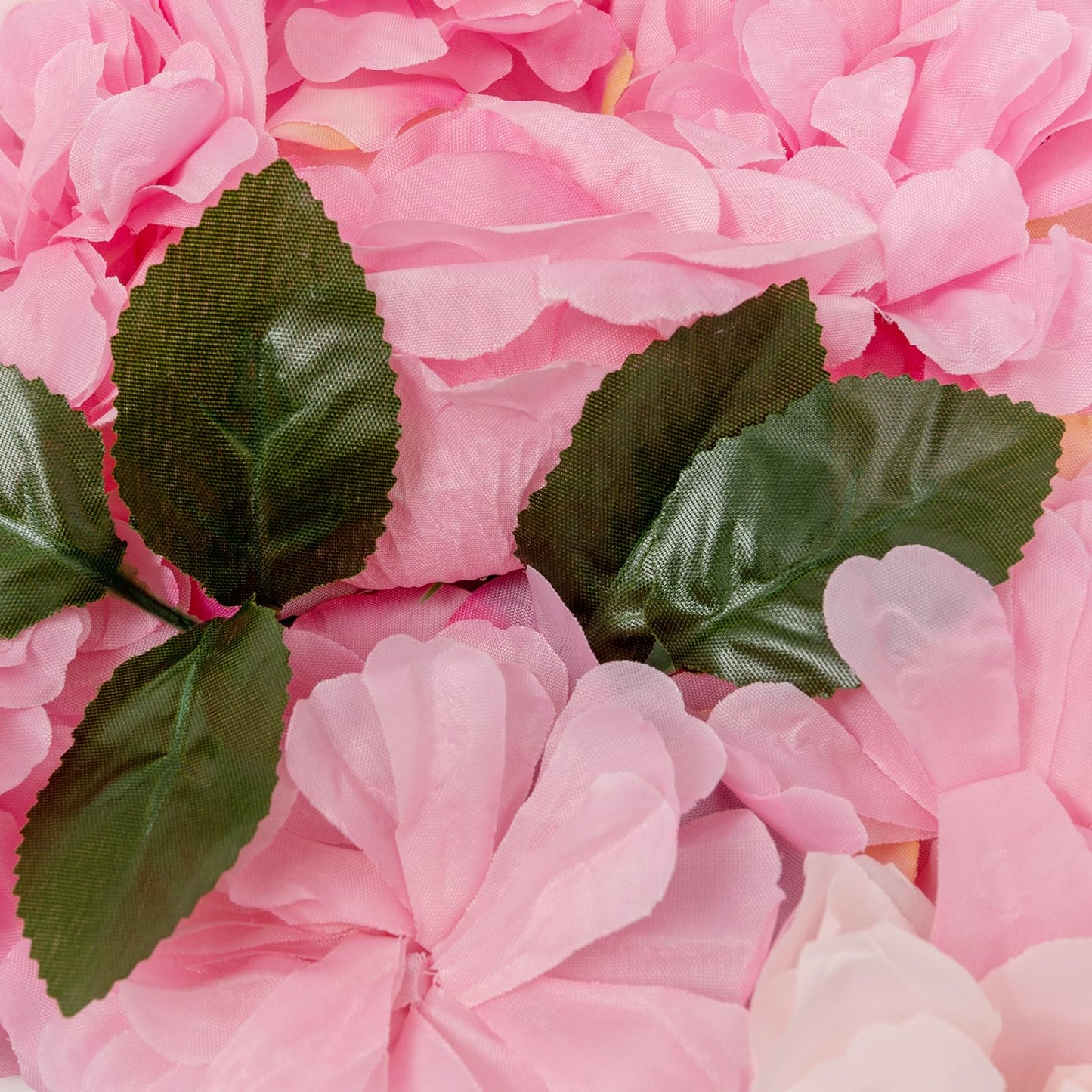 Unnsiapit Artificial Flower Wall Backdrop, 20Pcs Background Panels Floral Wall Privacy Screen Decorative Fences for Party Wedding Garden Outdoor, W23.6*H15.8in, Pink & White & Green