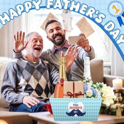 ysmile 12 Pack Fathers Day Empty Gift Basket Kit with Cellophane Bag Ribbon Bow DIY Gifts to Fill in Bulk for Dad, Grandpa, Husband