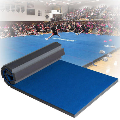 JUNJIEJJJ Non-Deformation Roll-Up Carpeted Gymnastics Mat, Commercial Cheerleading Stunt & Tumbling Mat for Studio, School, Gym & Commercial Use