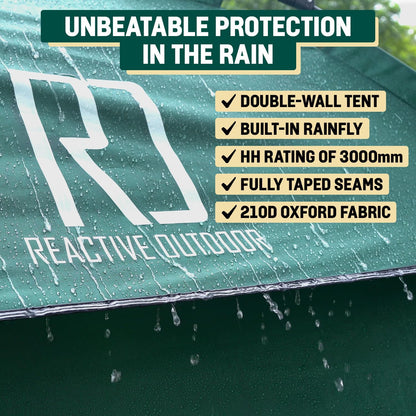 Reactive Outdoor Tent - 3 Second Tent - 3 Sec Instant Pop Up - Easy and Quick Setup Camping - 1 Person Setup Waterproof Double Layer Outdoor Camping (Small (1-2 Person))