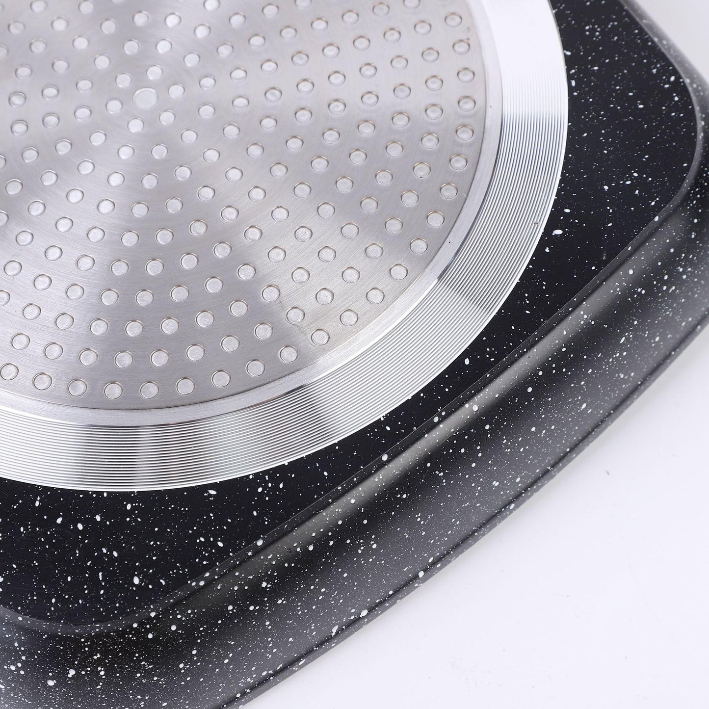 Davnjcka Nonstick 11" Square Grill Pan for Steak, Granite Coating for Gas Induction All Stovetops Compatible (11 X 11 X 1.7 inch)