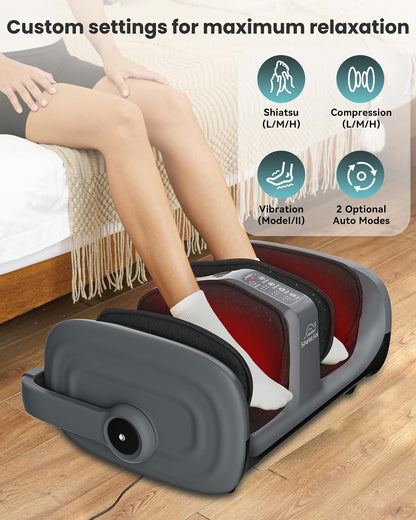 Snailax Foot Massager with Heat, Shiatsu Feet and Calf Massager Machine for Plantar Fasciitis, Neuropathy, Improve Circulation, Foot Leg Massager, Gifts(Without Remote Control)