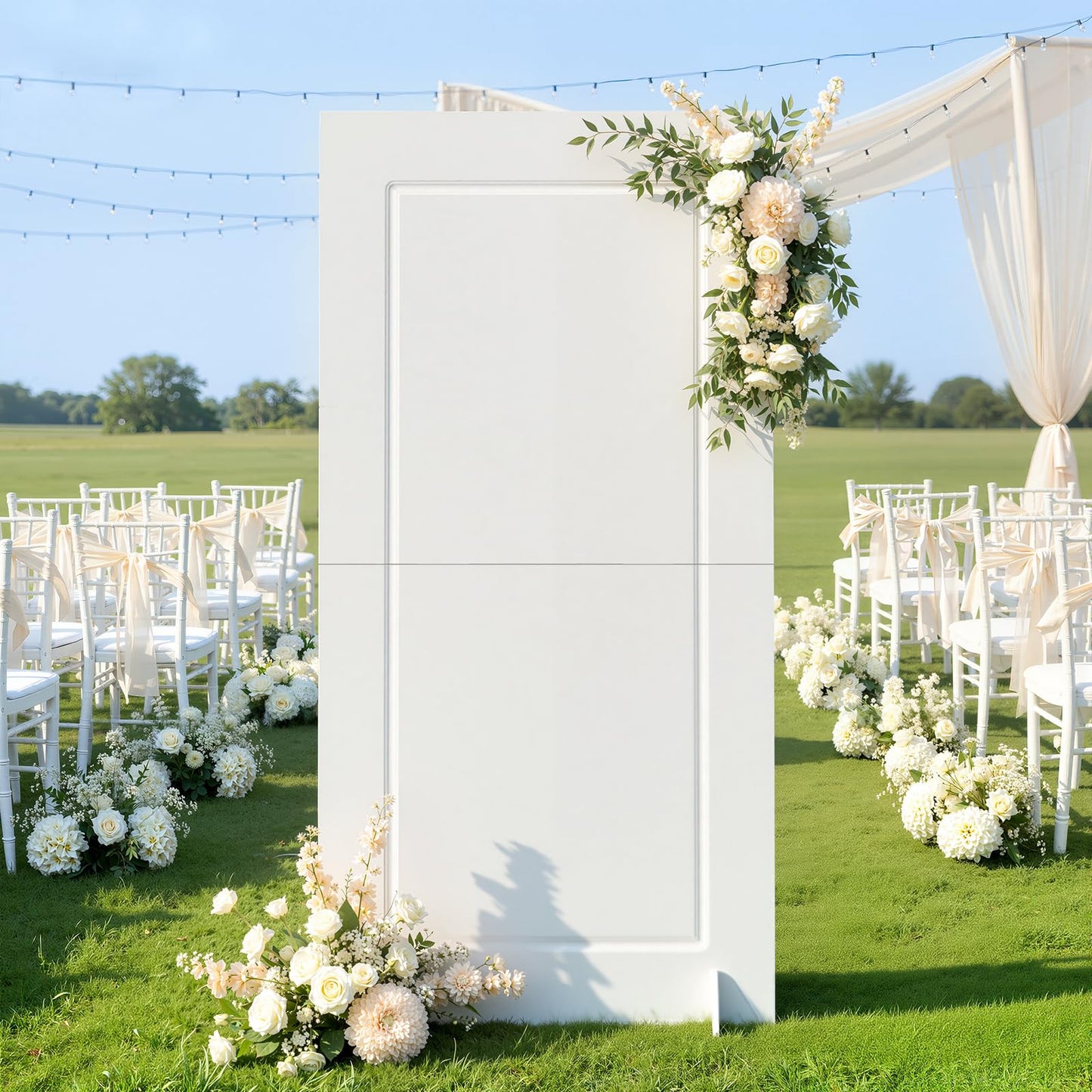 imprsv 6FT Square Arch Backdrop Stand, 0.4'' Thickness 36 LBS Reusable PVC Board with Stand, Tool-Free Assembly , SUV Friendly, Birthday Party Decoration, Photobooth Props