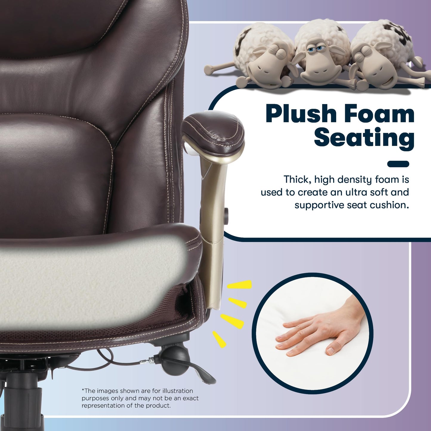 Serta Claremont Ergonomic Executive Office Chair with Back in Motion Technology, Adjustable Mid Back Desk Chair with Lumbar Support, Bonded Leather, Chestnut Brown
