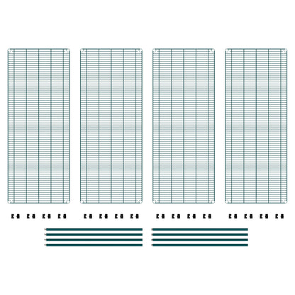 METRO Super Erecta Metroseal Green Epoxy Shelving Unit - Industrial Wire Shelving for Restaurants, Kitchens, Walk-in Coolers/Freezers with Microban - 4 Tier, 2000 lbs Capacity, 24” W x 60” L x 74” H