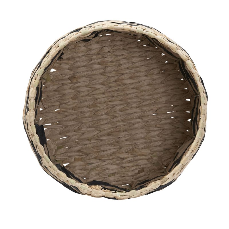 Household Essentials Cattail and Paper Zee Basket, Natural and Black