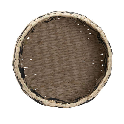 Household Essentials Cattail and Paper Zee Basket, Natural and Black
