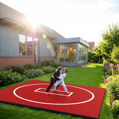 HFPFTS Wrestling Mat for Home, 10’x 10’x 1.25” Wrestling Mat, Safe Wrestling & Play Mat for Kids and Family, Jiu Jitsu, BJJ, MMA, Wrestling Mats, Martial Arts,Tumbling, Easy Clean, Gym Mat, Red