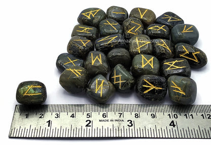 Amazing Gemstone Labradorite Crystal Runes Set of 25 Engraved Rune Stones with Runes Book PDF