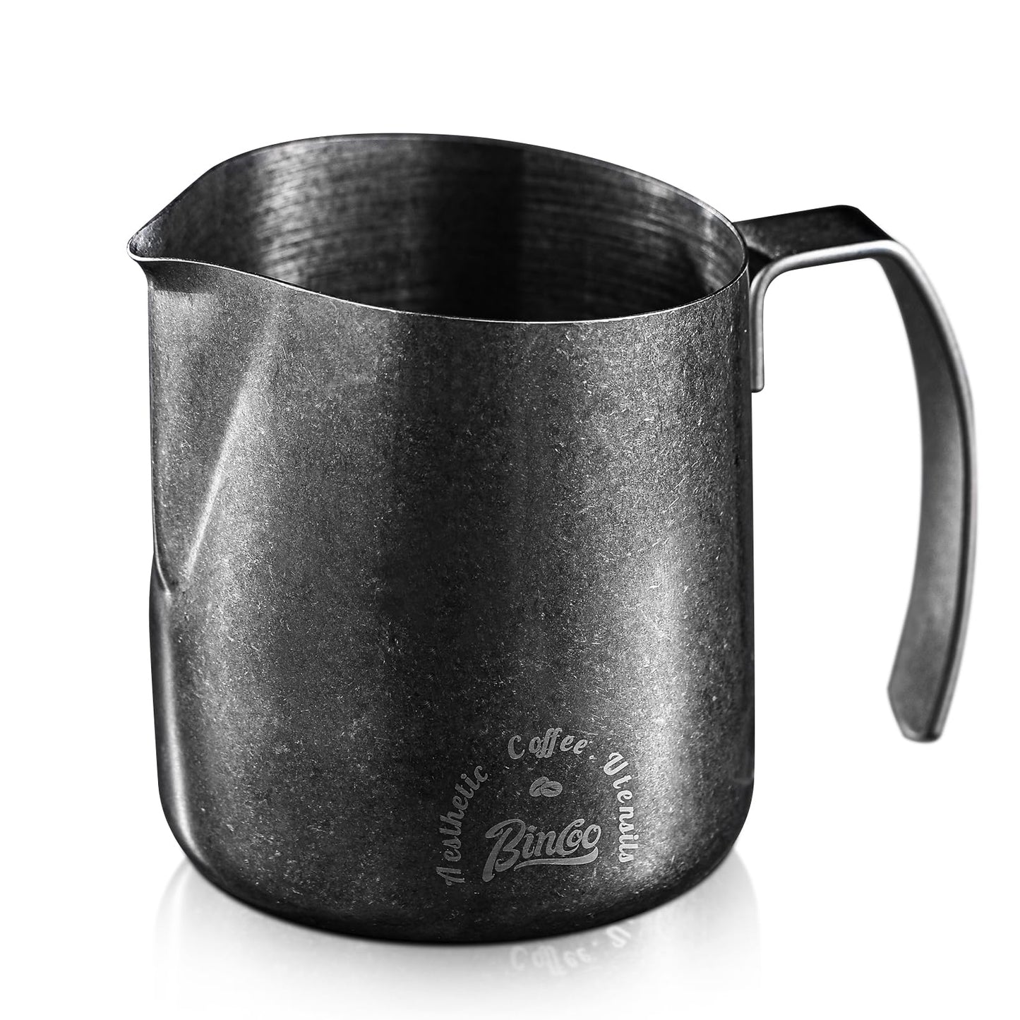 Bincoo Milk Frother Pitcher 500ml(17oz) - Stainless Steel Barista Milk Frothing Cup with Ice Crystals Design - Professional Espresso & Cappuccino for Coffee Machine,Latte Art