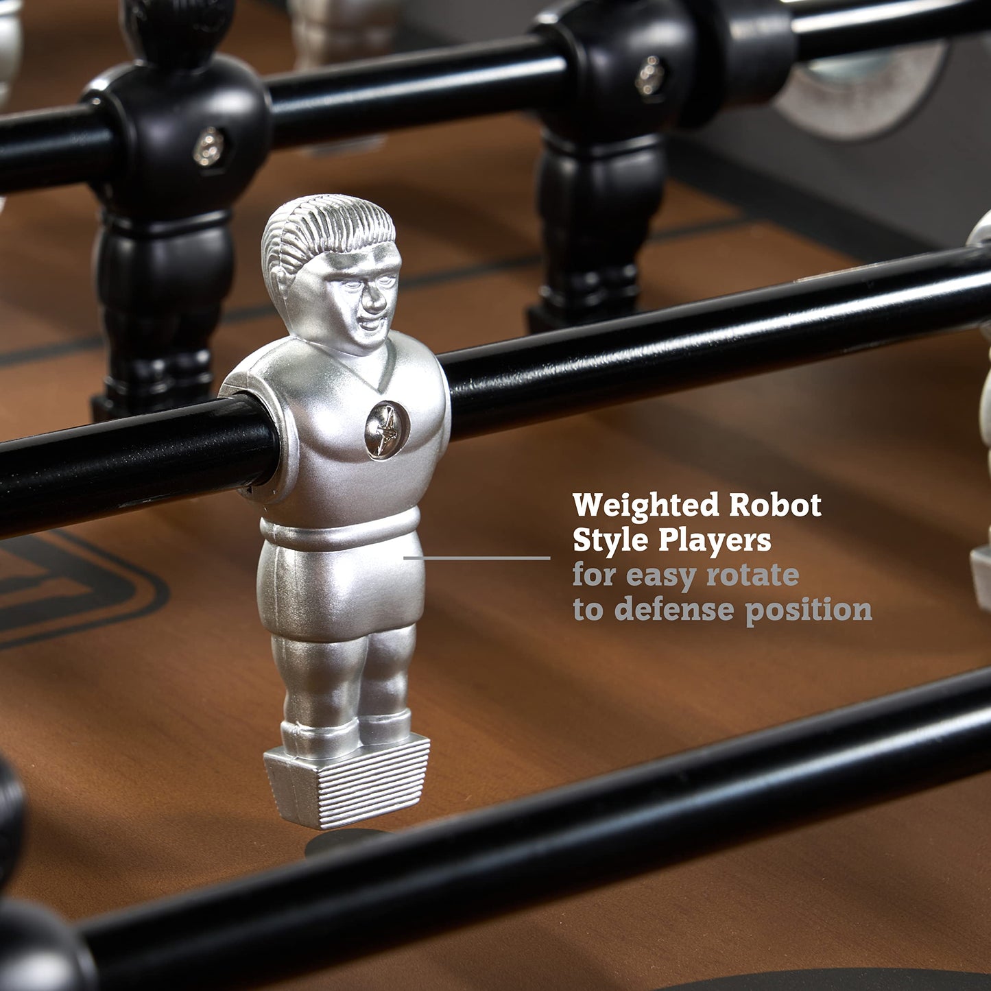 Hall of Games 56” Kinwood Foosball Table Competition Size, Durable and Stylish with Tabletop Sports Soccer Balls, Perfect for Family Game Rooms