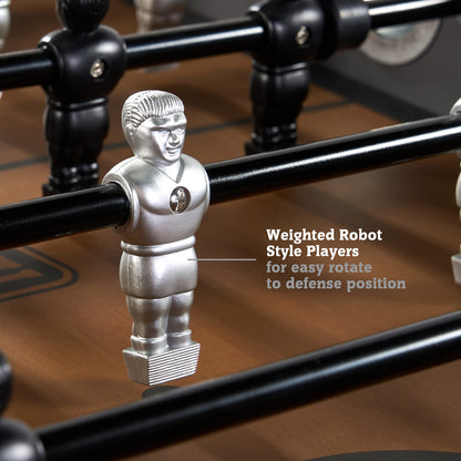 Hall of Games 56” Kinwood Foosball Table Competition Size, Durable and Stylish with Tabletop Sports Soccer Balls, Perfect for Family Game Rooms