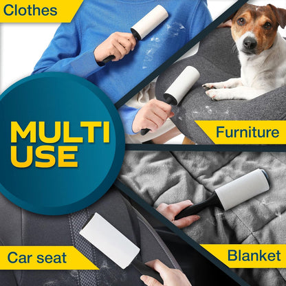 Skiennix Lint Rollers - Effective Pet Hair Remover for Couch, Clothes & Furniture - 5 Large Sticky Rollers