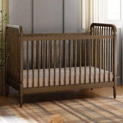 Namesake Liberty 3-in-1 Convertible Spindle Crib with Toddler Bed Conversion Kit in Natural Walnut, Greenguard Gold and FSC® Certified
