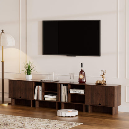 Modular TV Stand for 100-Inch TV,Also Used as Storage Sideboards,Bookcase,4pcs End Table,Nightstand,Buffet Cabinets with Adjustable Shelf,Coffee Table for Living Room,Dining Room,Bedroom, Walnut