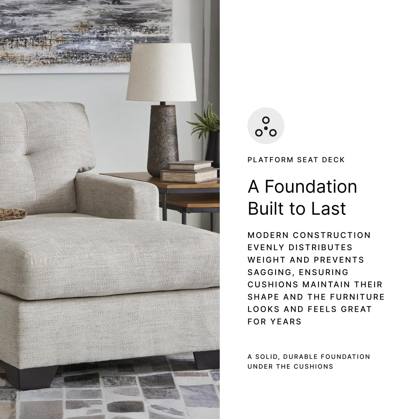 Signature Design by Ashley Mahoney Contemporary Tufted Upholstered Chaise, Beige
