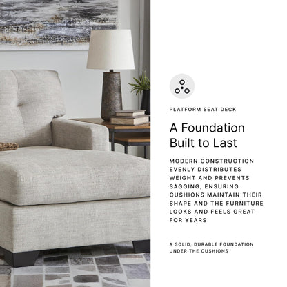 Signature Design by Ashley Mahoney Contemporary Tufted Upholstered Chaise, Beige
