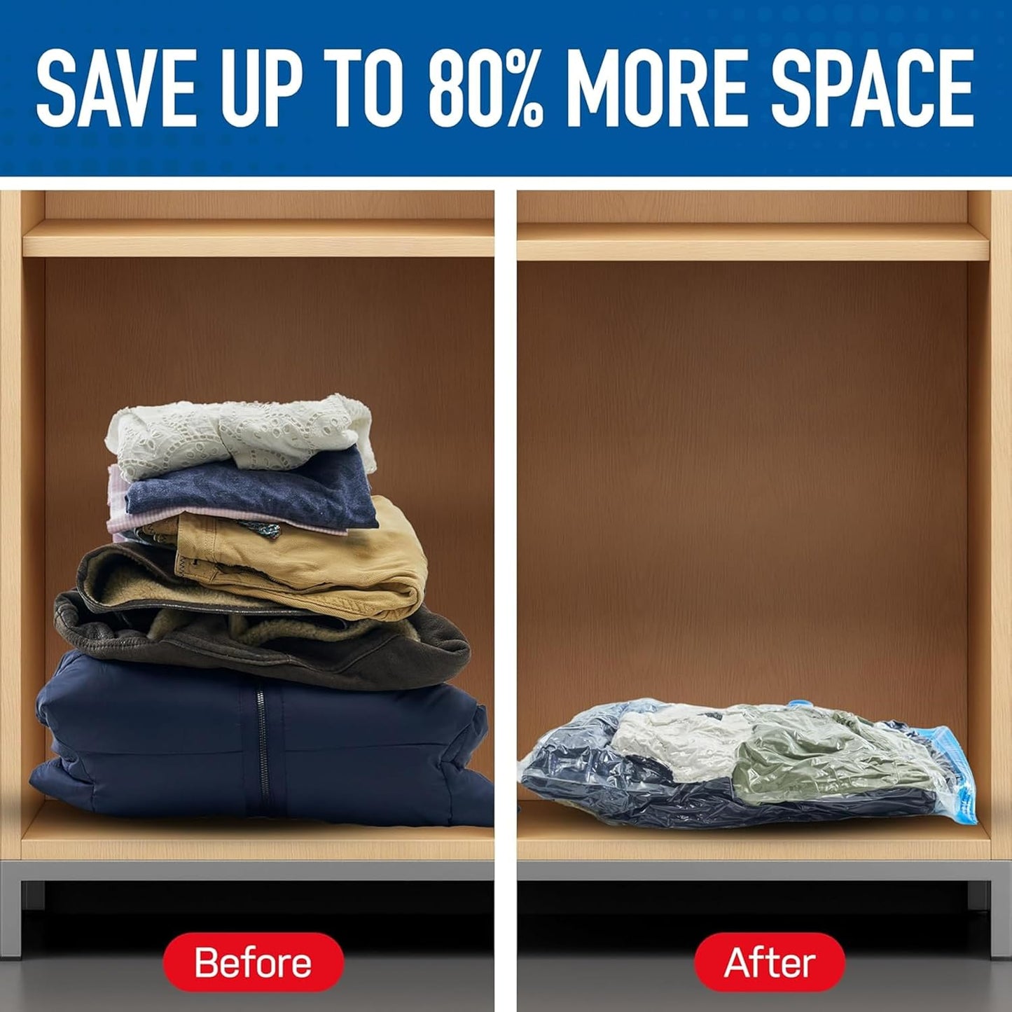 Spacesaver Vacuum Storage Bags (Variety 20 Pack) - Save 80% on Clothing Storage Space, Compression Seal