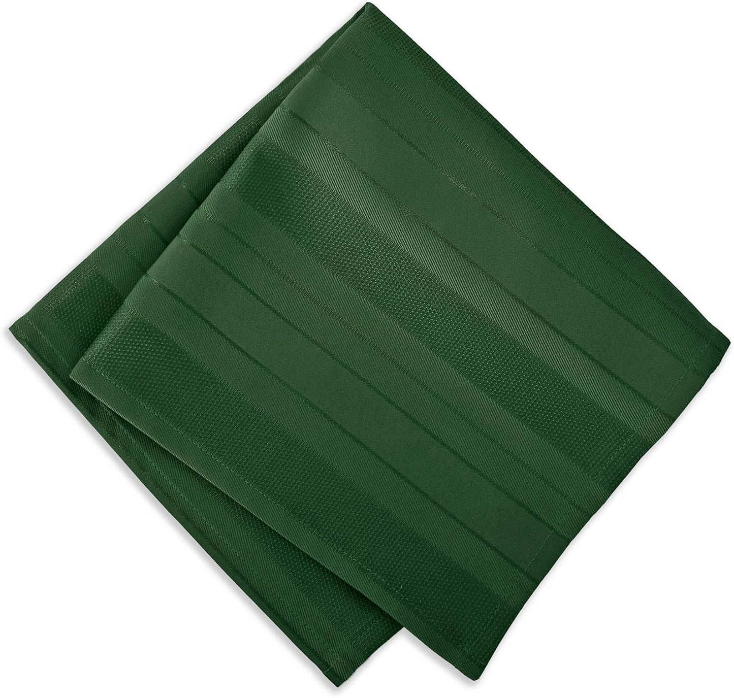 Newbridge Satin Stripe No-Iron Tablecloth, Soil Resistant Fabric with Set of 4 Napkins, Hunter Green