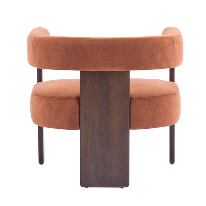 Christopher Knight Home Nettie Modern Accent Chair for Living Room, Velvet Fabric Single Lounge Sofa Chair with Wooden Frame, Comfy Reading Chair for Bedroom, Lounge Armchair with Cushion,Burnt Orange