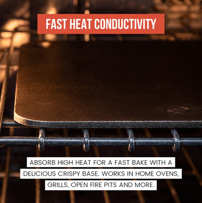 Chef Pomodoro Pizza Steel for Oven 16 Inch 1/4 Inch Thick, Baking Steel for Oven, Grill, Sourdough Bread, Baking Stone for Oven With Lifting Holes 16" X 13.25" (40.6 x 33.6 cm)