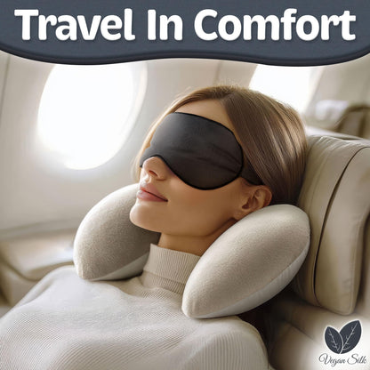 Sleep Mask - Navy Gray, 100% Bamboo Viscose - Eye Mask - Blackout Blindfold for Women & Men - Reusable Eye Cover for Travel - Comfortable, Lightweight & Contoured Sleeping Shades