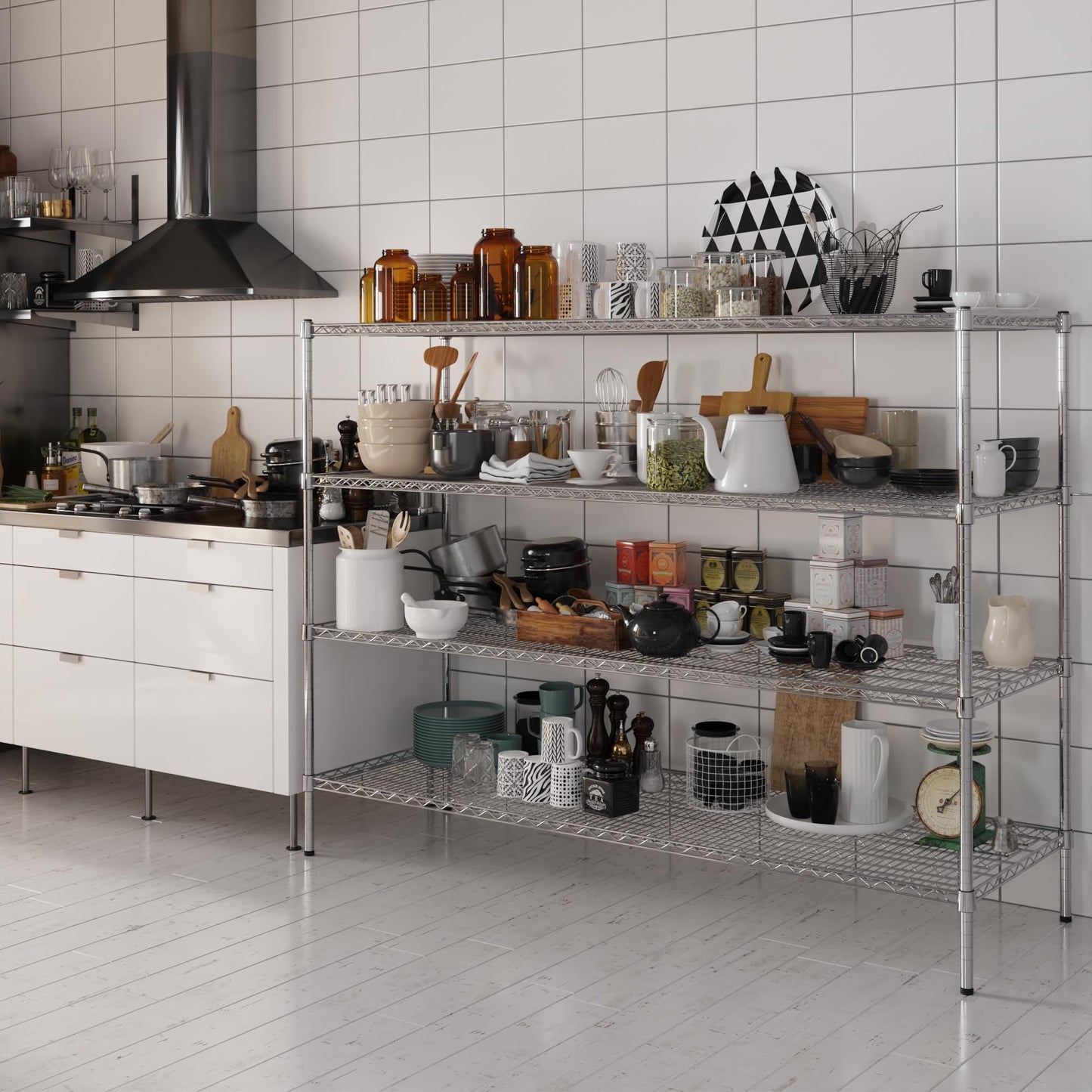 Regal Altair 24" Deep x 72" Wide x 54" Height Wire Shelving Kit | 4-Tier | NSF Commercial Storage Rack Unit