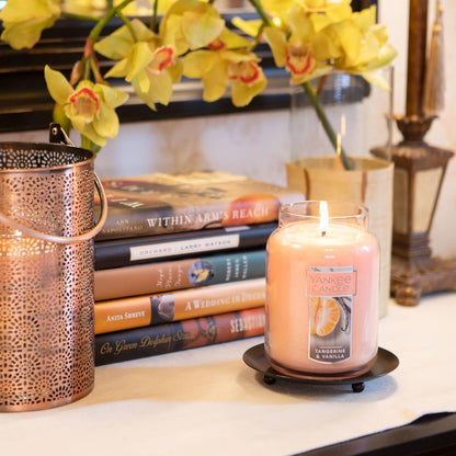 Yankee Candle Tangerine & Vanilla Scented Classic 22oz Large Jar Candle, Over 110 Hours Burn Time