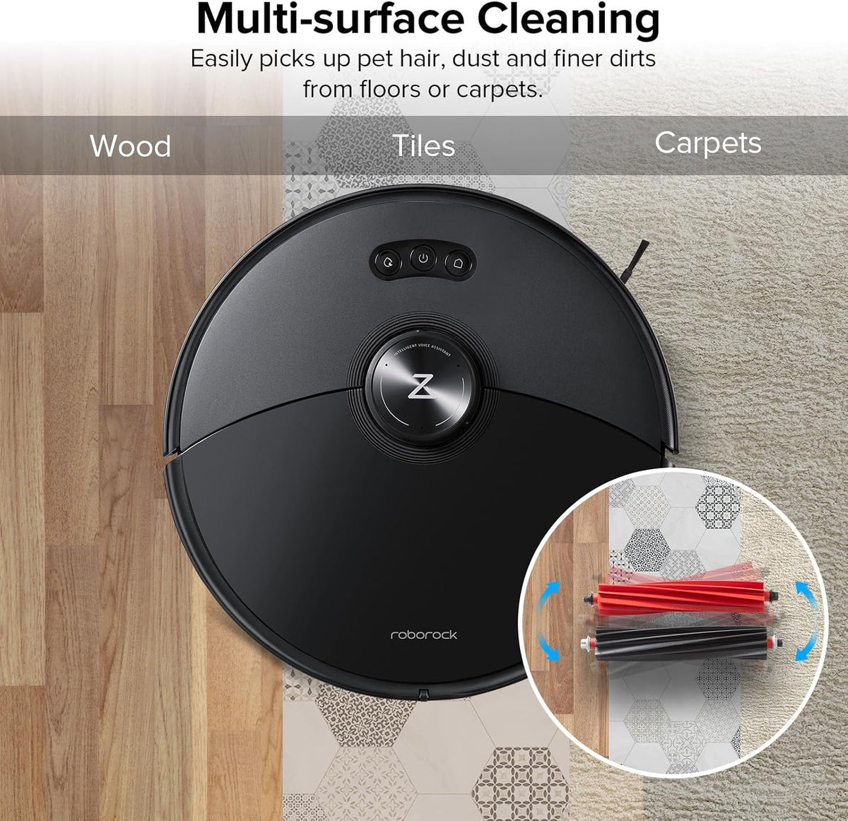 roborock Dual Main Brush Replacement - Two Roller Brushes for S8 MaxV Ultra, S8 Max Ultra Robot Vacuum Cleaner