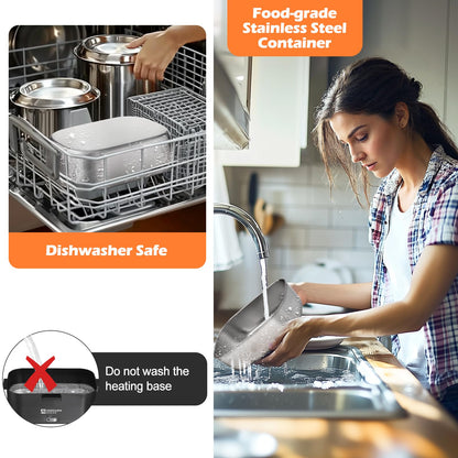 Annie & Mia Design Electric Lunch Box for Adults, 100w 1.8L Portable Food Warmer for men Heated Lunch Box for Adults, Home/Car/Office/Truck Use, Lonchera Eléctrica Portátil