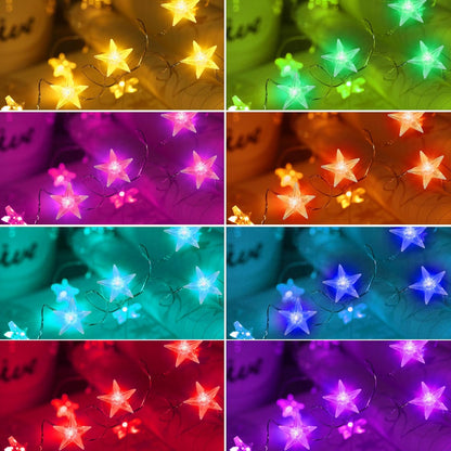 16.4 40 Smart Star Christmas Lights Indoor, FT LED USB Star Lights String, App & Remote Control, Timer Music Sync, Star