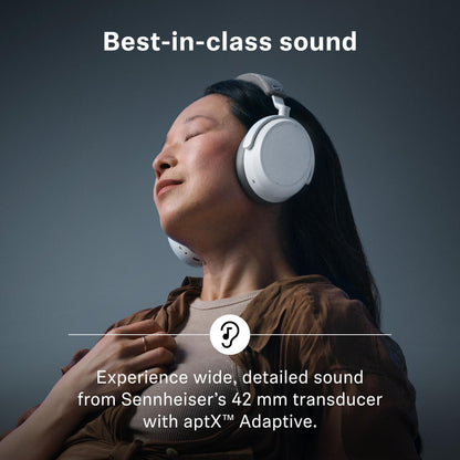 Sennheiser Momentum 4 Wireless Over-Ear Headphones - Bluetooth Headset for Clear Calls with Adaptive Noise Cancellation, Up to 60HR Playtime, Folding Design, Brown