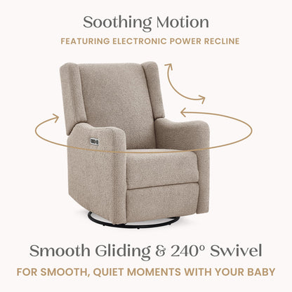Delta Children Mercer Electronic Power Recliner and Swivel Glider with USB-A and Type-C Ports - Greenguard Gold Certified - Stain-Resistant Performance Fabric is Oeko-TEX Standard 100 Certified, Sand